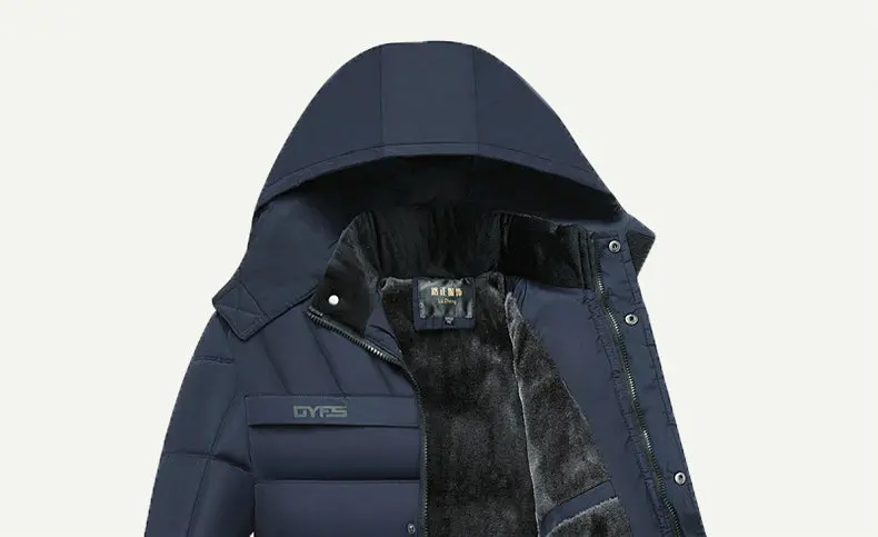 2026 New Fashion Fleece Hooded Winter Coat Men Thick Warm Mens Winter Jacket Windproof Gift For Father Husband Parka