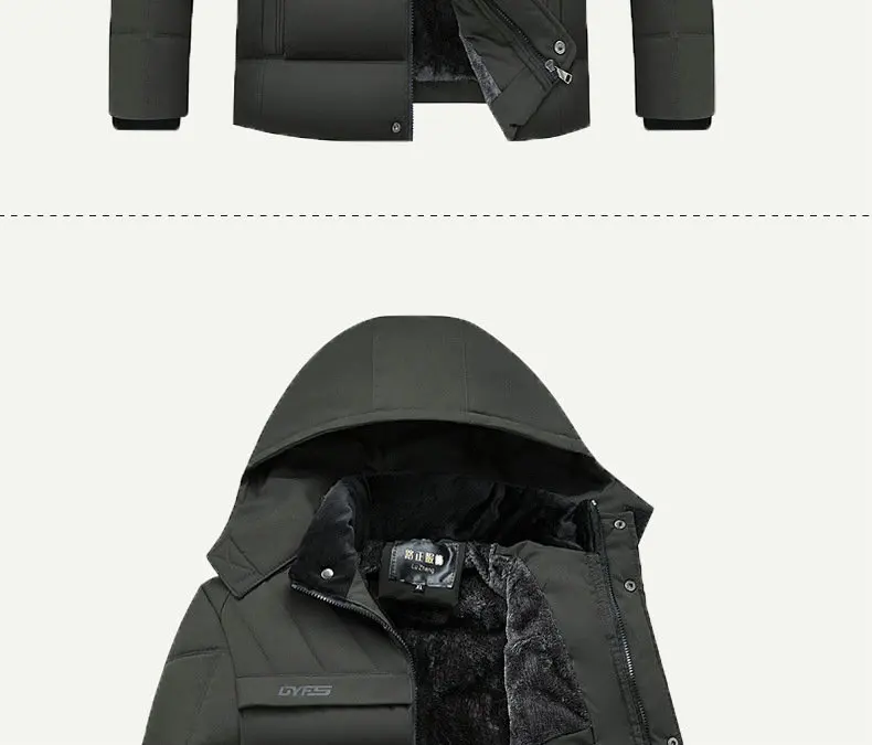 2026 New Fashion Fleece Hooded Winter Coat Men Thick Warm Mens Winter Jacket Windproof Gift For Father Husband Parka