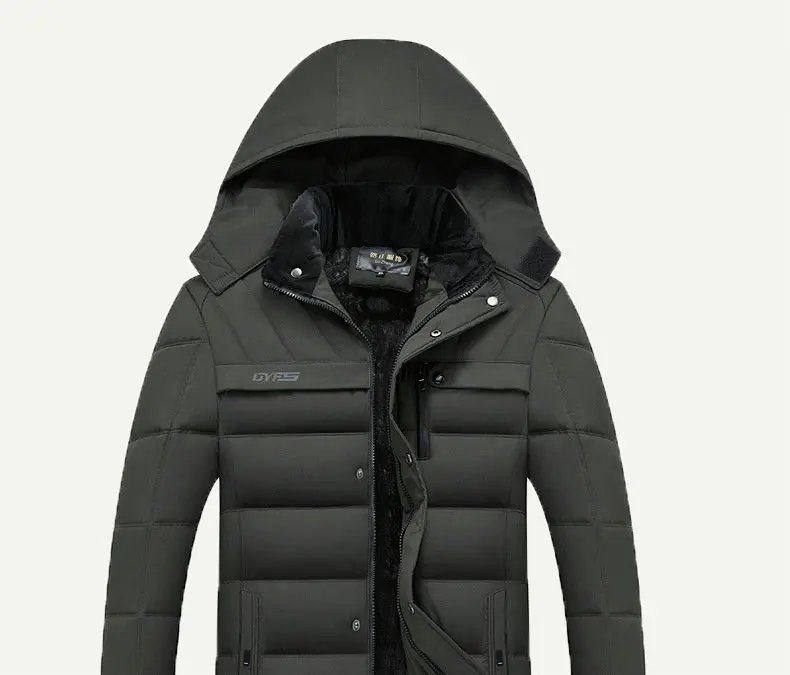 2026 New Fashion Fleece Hooded Winter Coat Men Thick Warm Mens Winter Jacket Windproof Gift For Father Husband Parka