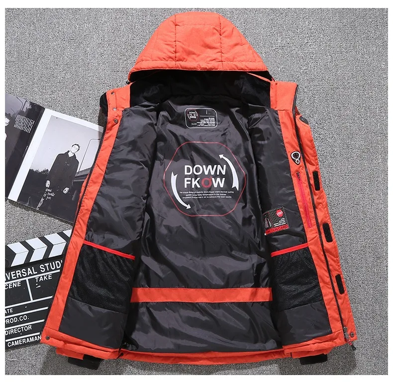 New Fashion Autumn Winter Men Coat Parkas Slim Fit Custom Fleece Parkas Crease Design Long Luxury Stand Collar 5XL Parkas Mens