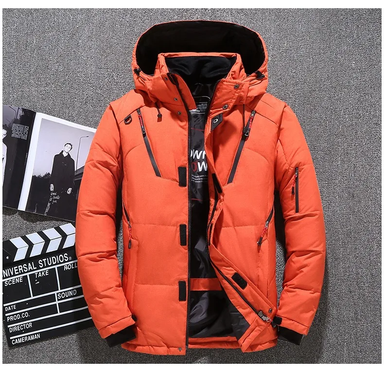 New Fashion Autumn Winter Men Coat Parkas Slim Fit Custom Fleece Parkas Crease Design Long Luxury Stand Collar 5XL Parkas Mens