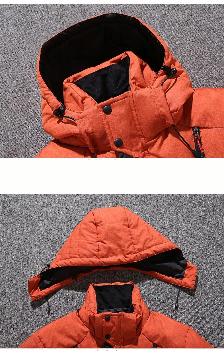 New Fashion Autumn Winter Men Coat Parkas Slim Fit Custom Fleece Parkas Crease Design Long Luxury Stand Collar 5XL Parkas Mens