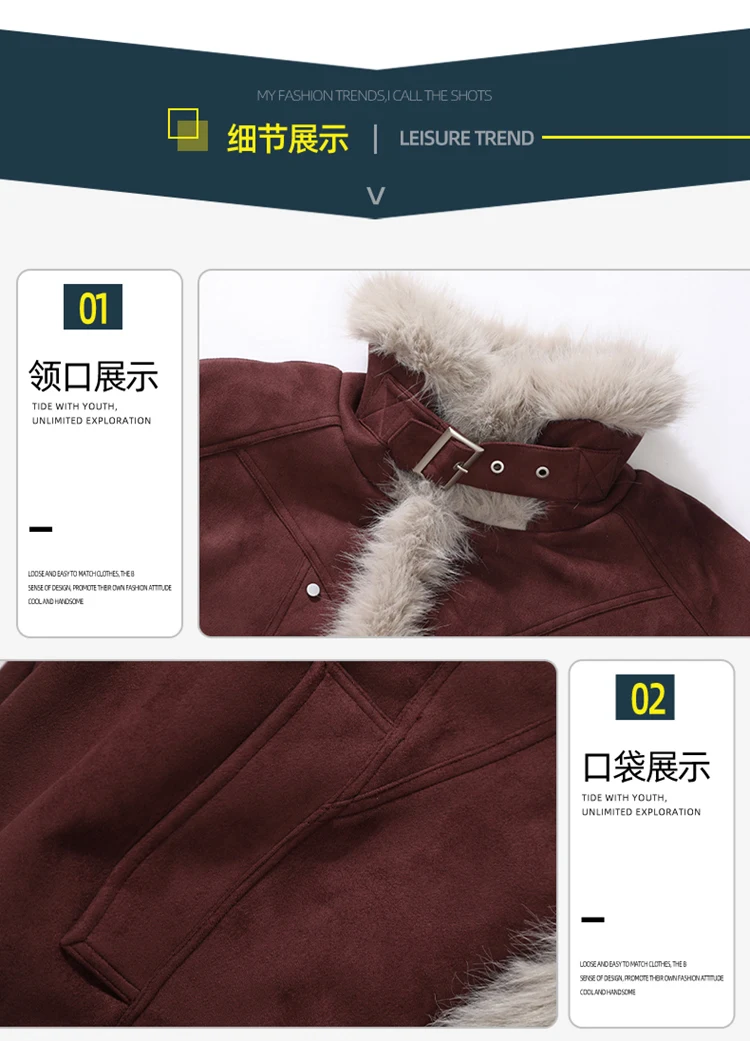 New Loose Hooded Cotton Jacket Punk Fur Collar Jacket Couple Casual Short Coat Winter Warm Clothing Men Women Retro Clothes