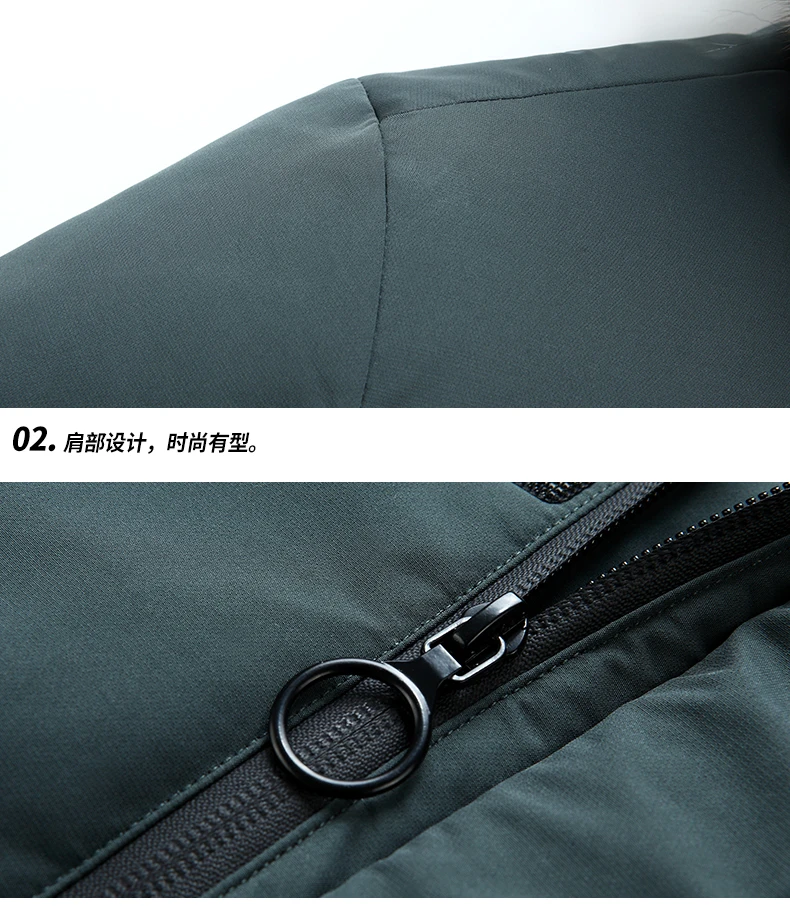 Men's Fleece-lined Thickened Jacket Casual Parka Outdoor Warm Fur Collar Windproof Waterproof Jacket Men's New Jacket Winter