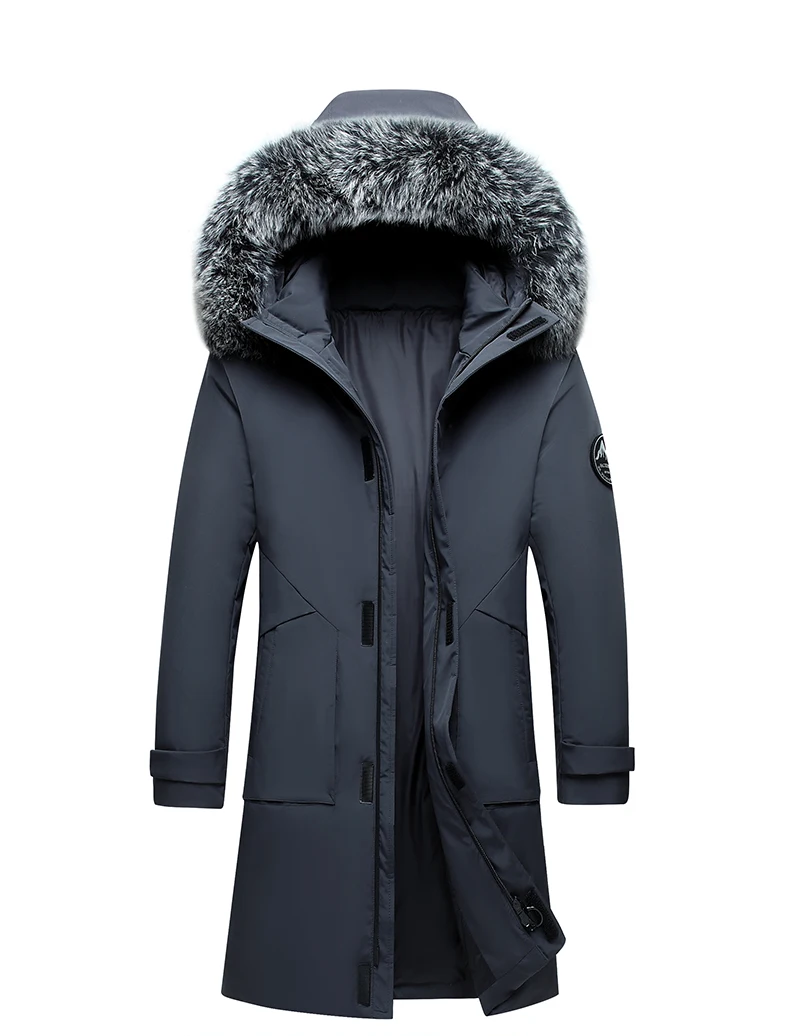 Men's Fleece-lined Thickened Jacket Casual Parka Outdoor Warm Fur Collar Windproof Waterproof Jacket Men's New Jacket Winter