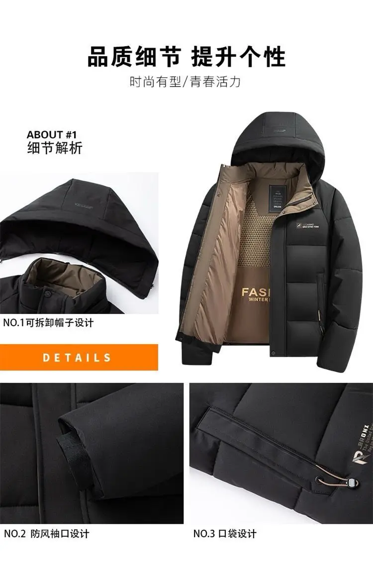 Men's Fashion Windbreaker Parka Male Jacket Streetwear Autumn Winter Coat Overcoat Windproof Casual Warm Hombre New Outdoors