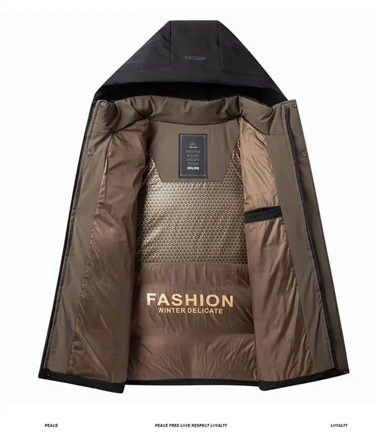 Men's Fashion Windbreaker Parka Male Jacket Streetwear Autumn Winter Coat Overcoat Windproof Casual Warm Hombre New Outdoors
