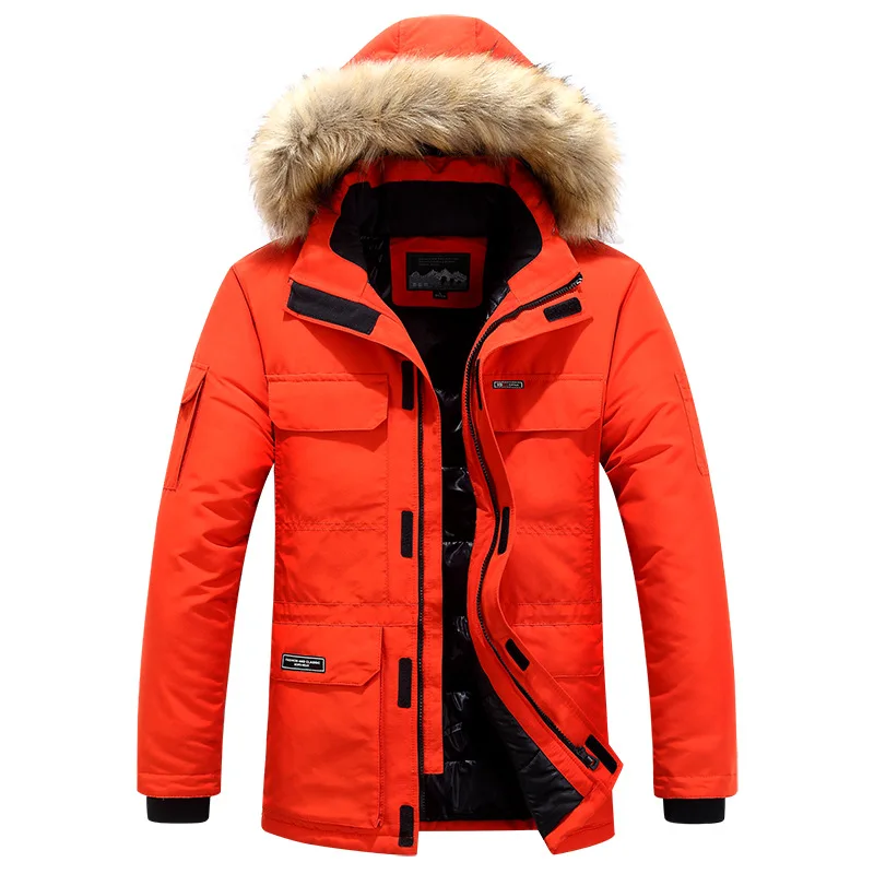 Clothing Winter Men Long Snow Hooded Man Mountain Ski Thermal Coats Men -30 Degree Parkas Thicken Windbreaker Down Padded Jacket