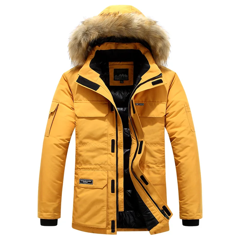 Clothing Winter Men Long Snow Hooded Man Mountain Ski Thermal Coats Men -30 Degree Parkas Thicken Windbreaker Down Padded Jacket