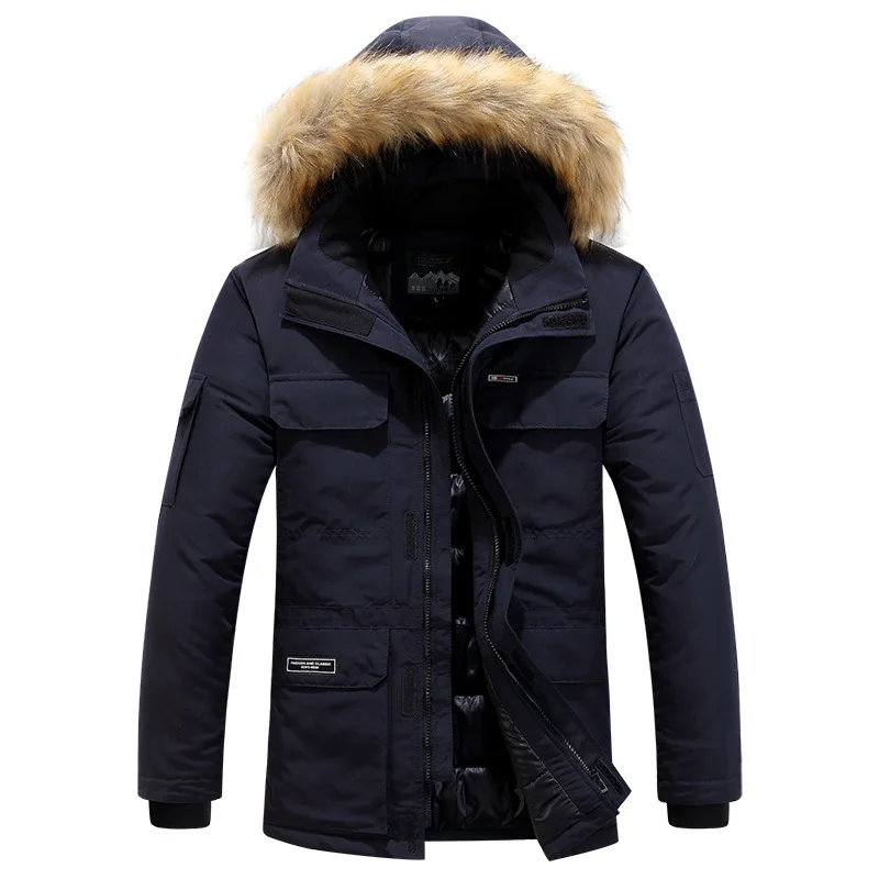 Clothing Winter Men Long Snow Hooded Man Mountain Ski Thermal Coats Men -30 Degree Parkas Thicken Windbreaker Down Padded Jacket