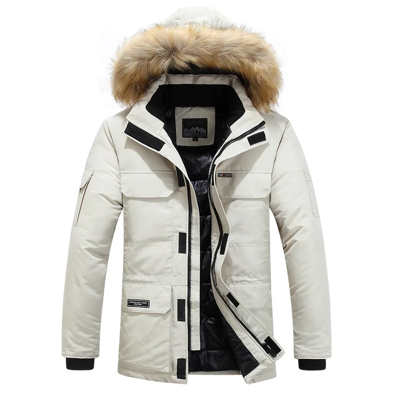 Clothing Winter Men Long Snow Hooded Man Mountain Ski Thermal Coats Men -30 Degree Parkas Thicken Windbreaker Down Padded Jacket