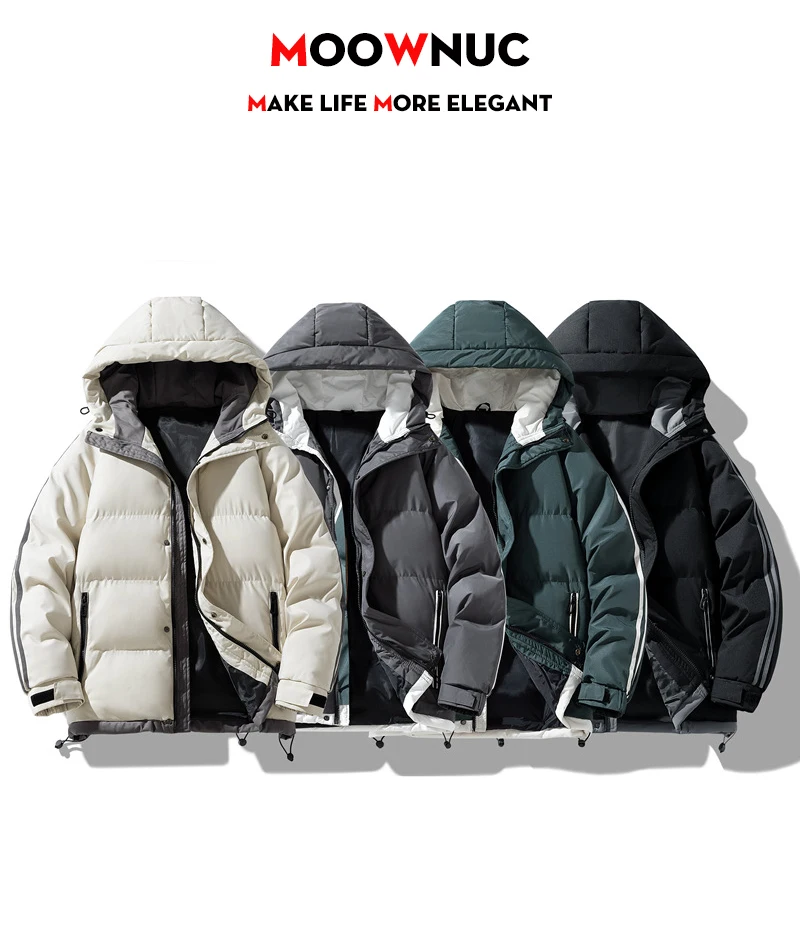Men's Fashion Windbreaker Parka Autumn Winter Streetwear Coat Overcoat Windproof Casual Warm Hombre New Male Jacket Outdoors