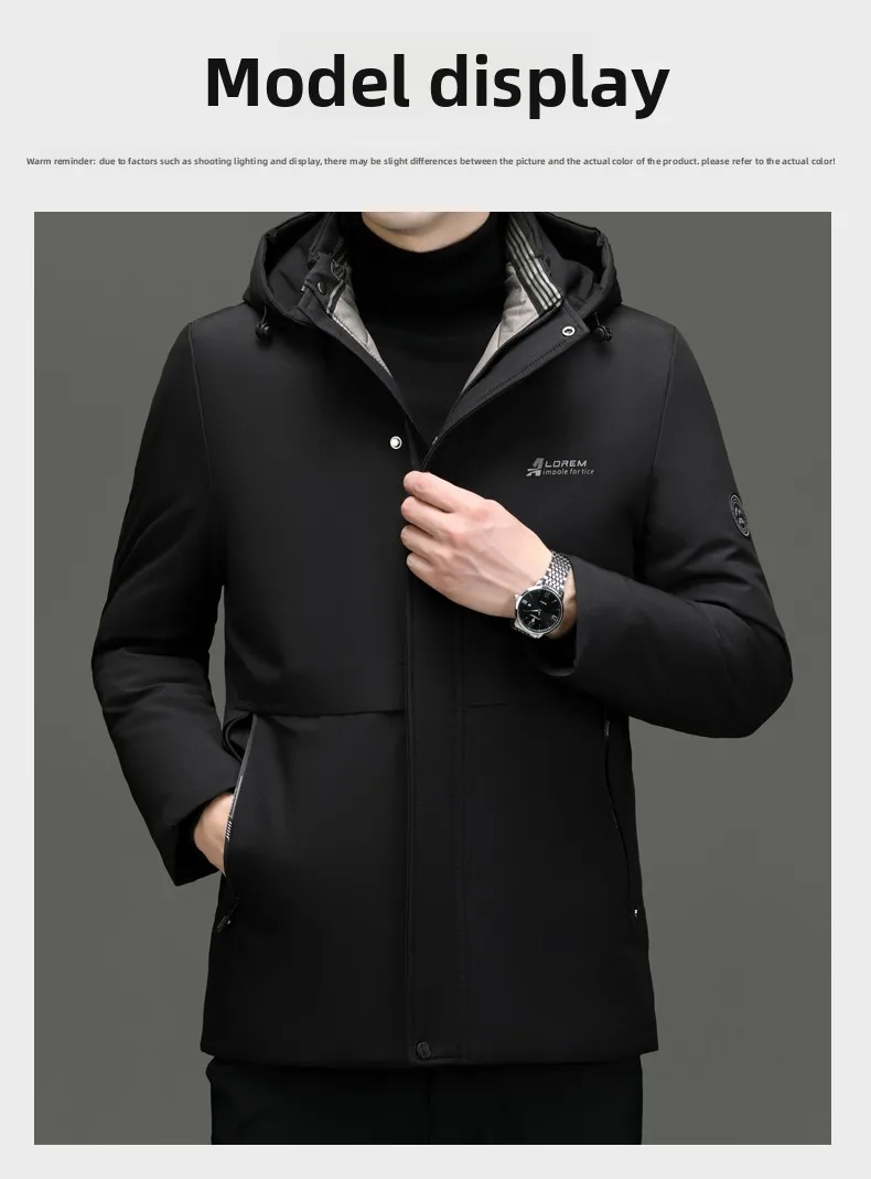 Top Grade Thick Fashion Casual Warm Outerwear Designer Hooded Winter Parka Coat Mens Newest Jacket Windbreaker Mens Clothes