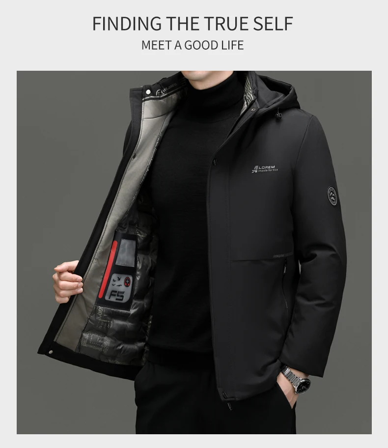 Top Grade Thick Fashion Casual Warm Outerwear Designer Hooded Winter Parka Coat Mens Newest Jacket Windbreaker Mens Clothes