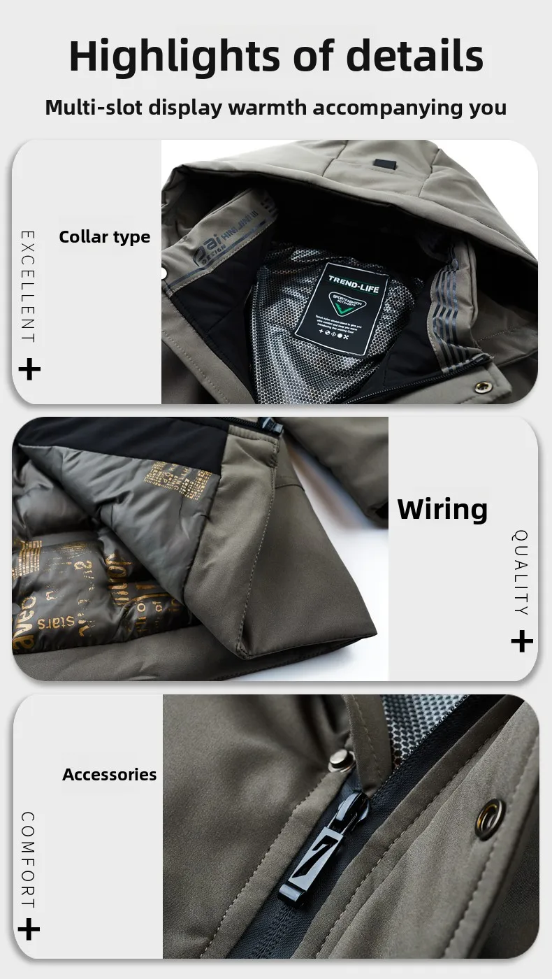 Top Grade Thick Fashion Casual Warm Outerwear Designer Hooded Winter Parka Coat Mens Newest Jacket Windbreaker Mens Clothes