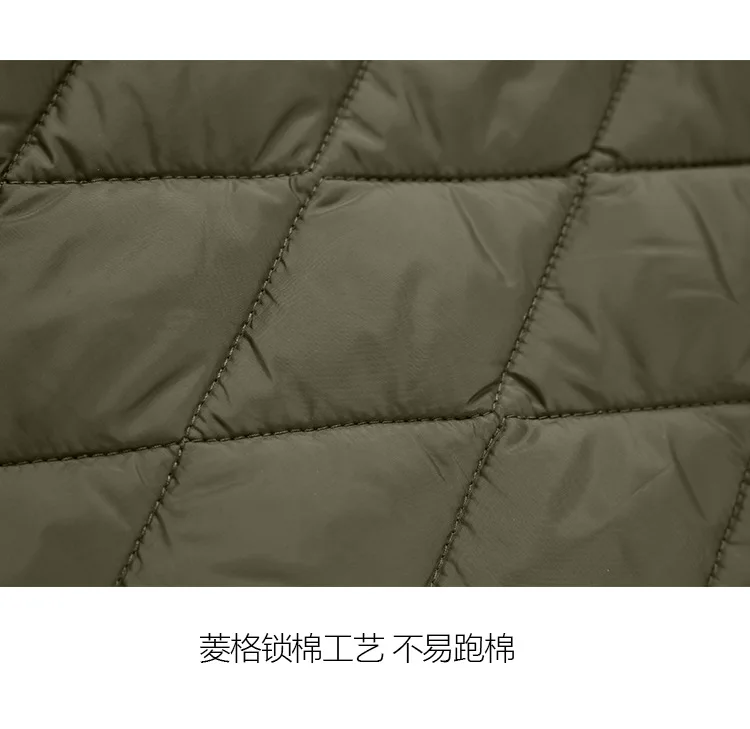 Winter New Fashion Men Green Black Turn-down Collar Long Sleeve Argyle Casual Trendy Simple Daily Parkas Male American Coats