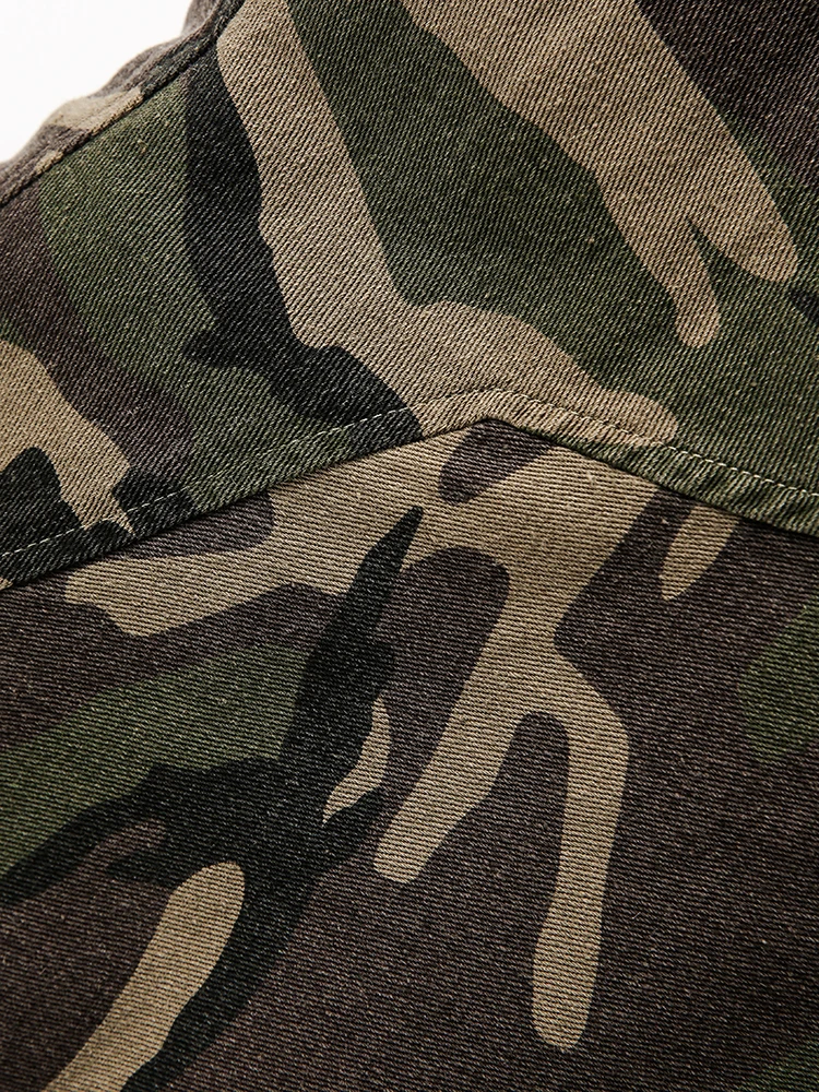 PFNW American Style Men's Padded Jackets Loose Fleece Camouflage Thickened Casual Zipper Hooded Male Coats New Tide 2024 CPG2404