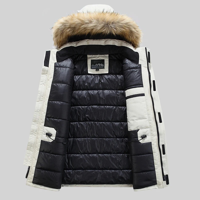 New Thickening Keep Warm Men Coat Winter Fashion Casual Removable Hat Jacket Outdoors Loose Comfort Windproof Solid Parka Men