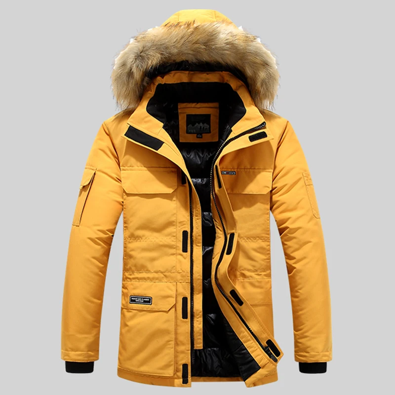 New Thickening Keep Warm Men Coat Winter Fashion Casual Removable Hat Jacket Outdoors Loose Comfort Windproof Solid Parka Men