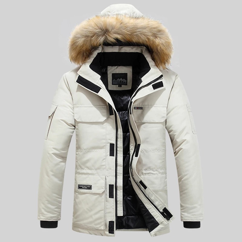 New Thickening Keep Warm Men Coat Winter Fashion Casual Removable Hat Jacket Outdoors Loose Comfort Windproof Solid Parka Men