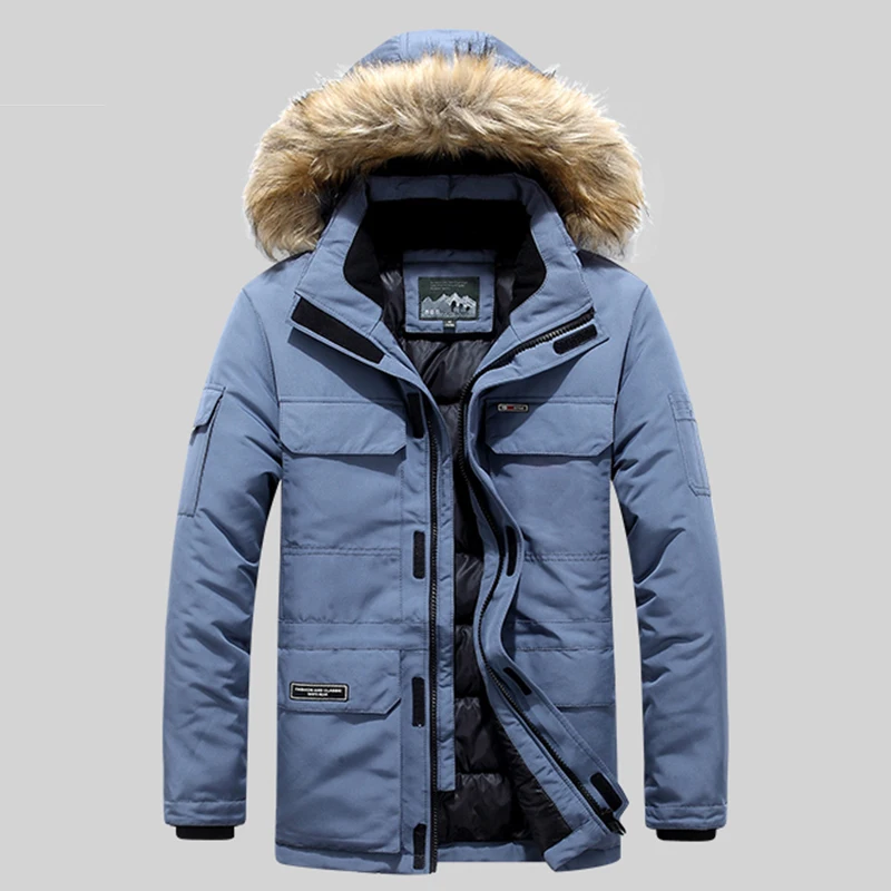 New Thickening Keep Warm Men Coat Winter Fashion Casual Removable Hat Jacket Outdoors Loose Comfort Windproof Solid Parka Men