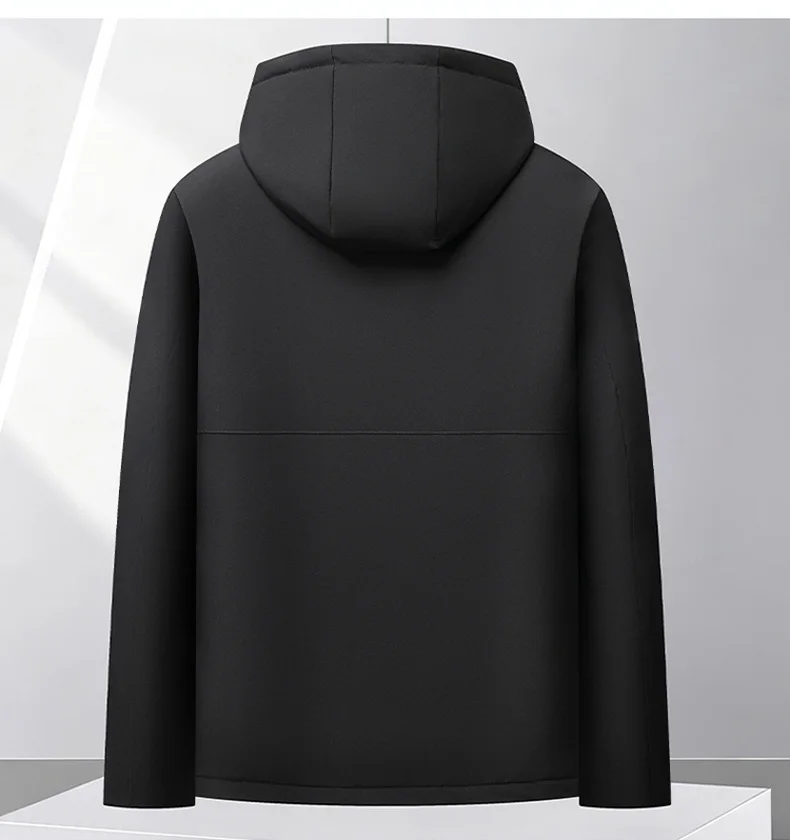 Winter Fashion All-match Men Parkas Outdoor Hooded Windproof Male Clothes Solid Color Thicken Warm Outerwear Casual New Style