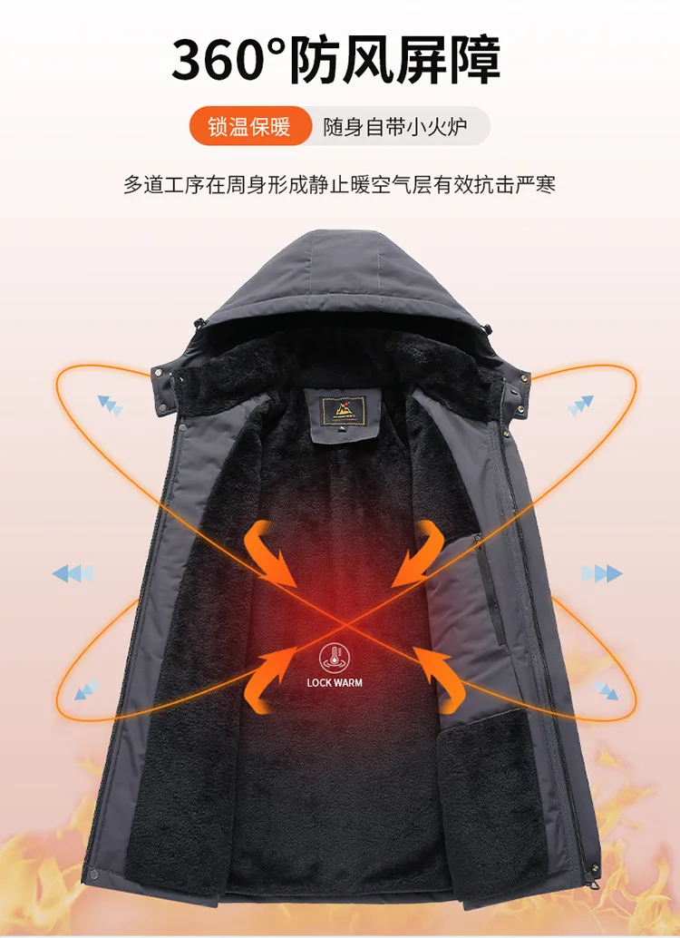 Loose Fit Plus Size Mens New Winter Cotton Coat Fashion Thick Warm Padded Jacket Male Outerwear For Outdoor Cold Season Daily