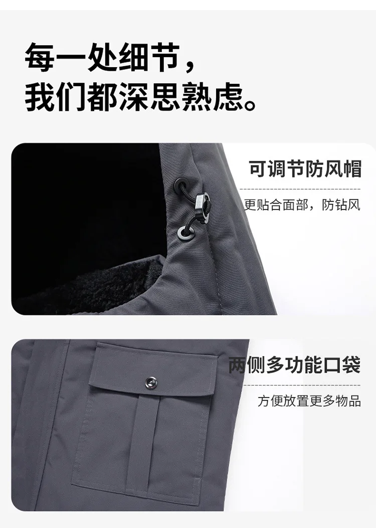 Loose Fit Plus Size Mens New Winter Cotton Coat Fashion Thick Warm Padded Jacket Male Outerwear For Outdoor Cold Season Daily