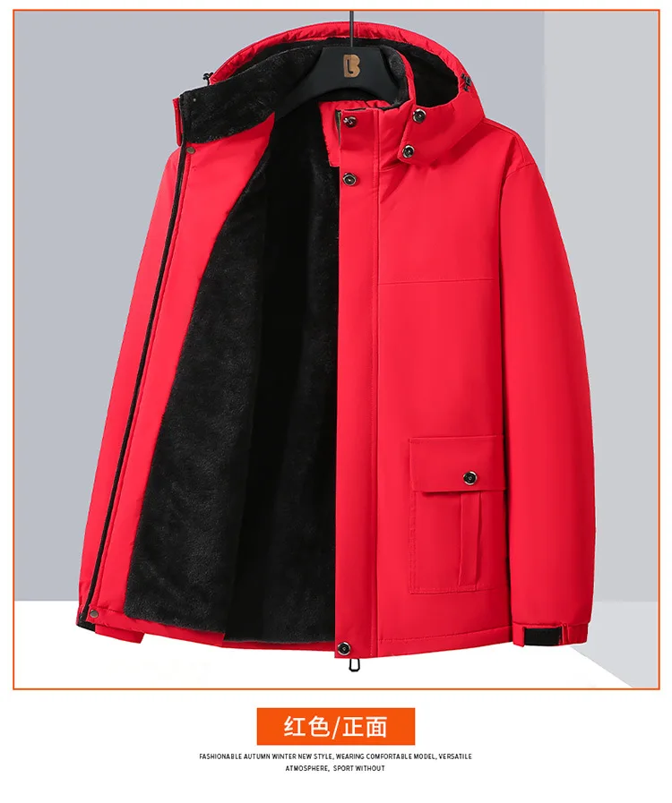Loose Fit Plus Size Mens New Winter Cotton Coat Fashion Thick Warm Padded Jacket Male Outerwear For Outdoor Cold Season Daily
