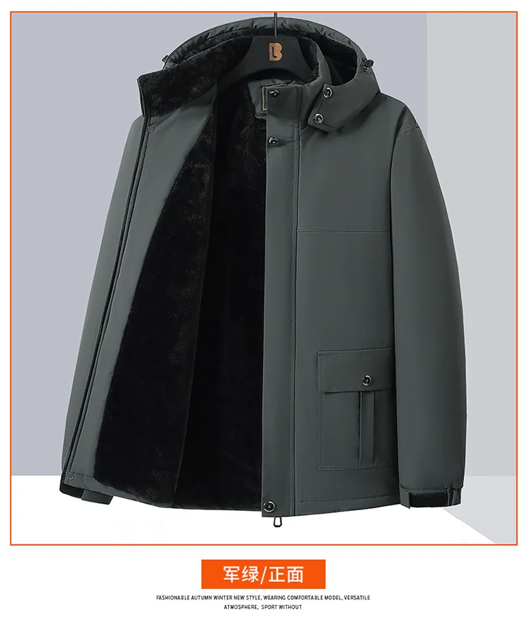 Loose Fit Plus Size Mens New Winter Cotton Coat Fashion Thick Warm Padded Jacket Male Outerwear For Outdoor Cold Season Daily