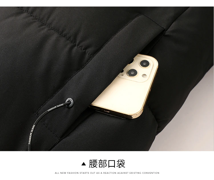 Business Casual Mid Length Parkas Outdoor Fashion Mens New Parkas Commuter Versatile Hooded Parkas Windproof Thickened Parkas