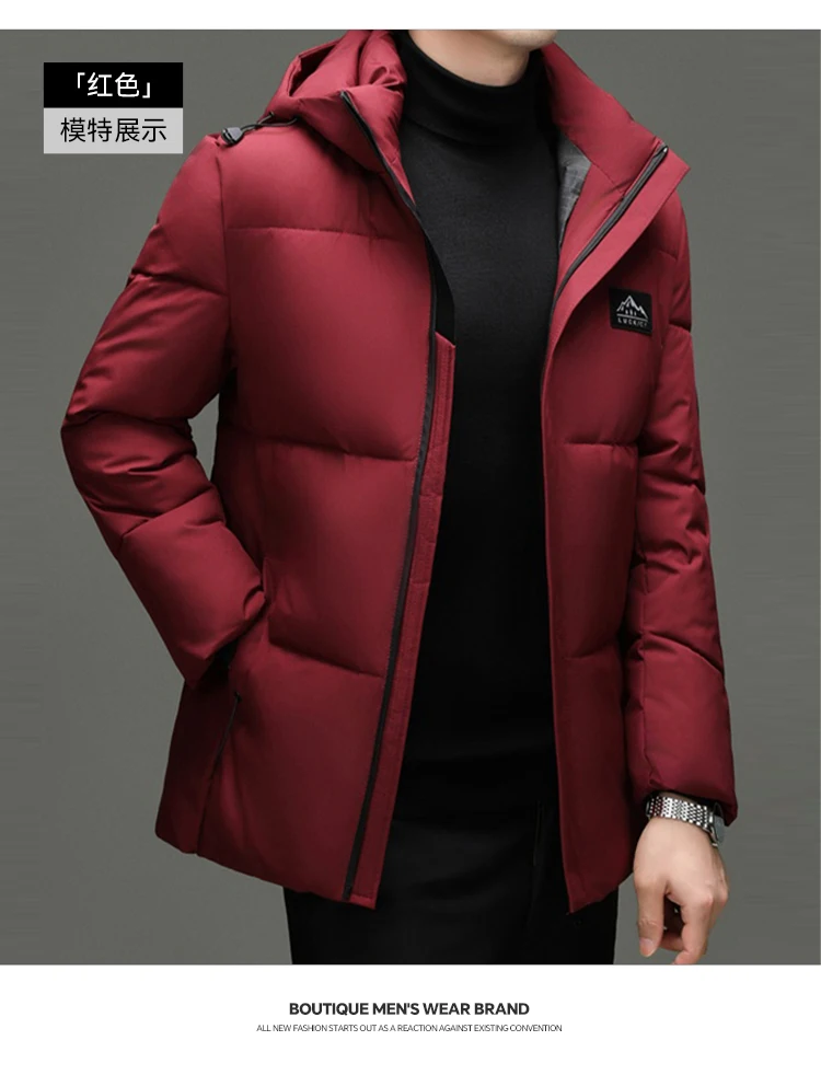 Business Casual Mid Length Parkas Outdoor Fashion Mens New Parkas Commuter Versatile Hooded Parkas Windproof Thickened Parkas