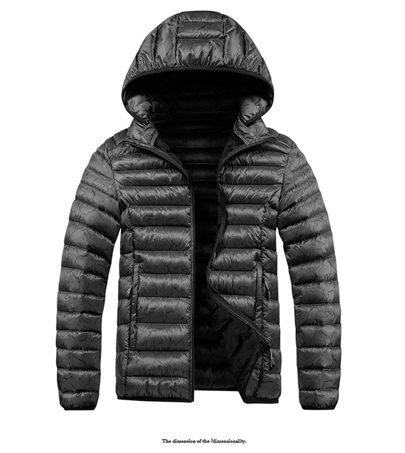 Fashion Trend Hooded Men Parkas Coats Casual Thicken Warm Cotton Jackets Solid Color Comfortable Male Outerwear Winter New Style