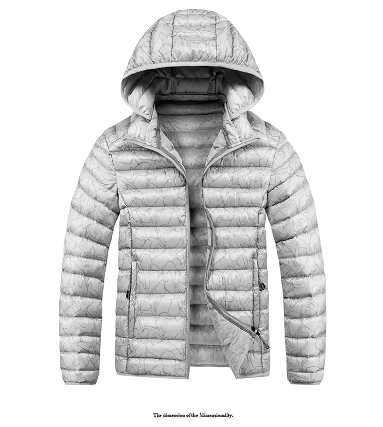 Fashion Trend Hooded Men Parkas Coats Casual Thicken Warm Cotton Jackets Solid Color Comfortable Male Outerwear Winter New Style