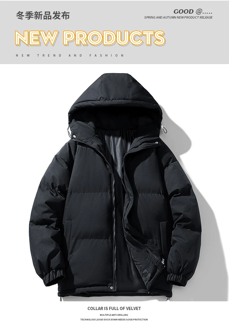 Winter Jacket Mens Streetwear Hip Hop Parka Korean Black Clothes Puffer Jackets Men Hooded Thick Warm Colorful Bubble Coat men