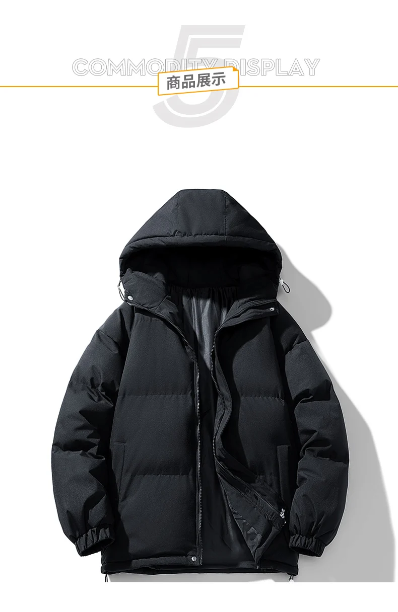 Winter Jacket Mens Streetwear Hip Hop Parka Korean Black Clothes Puffer Jackets Men Hooded Thick Warm Colorful Bubble Coat men