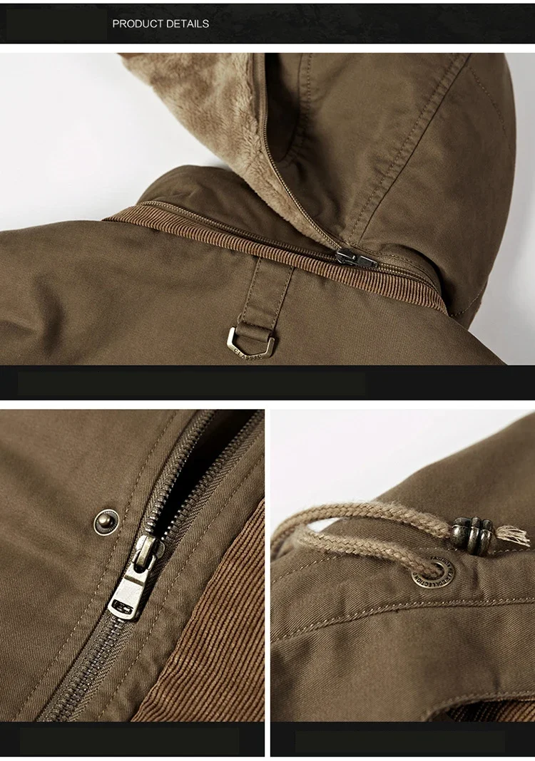 Hooded Casual Tactics Military Parkas Men Fleece Warm Thick Windproof Parkas Jackets Coat Men Autumn Fashion Winter New Coats