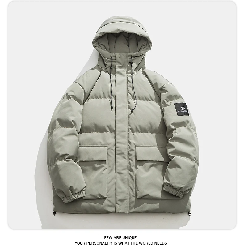 Legible 2026 Winter Jacket Men Casual Loose Thicken Warm Mens Parkas Solid Stand Collar Winter Coat Man