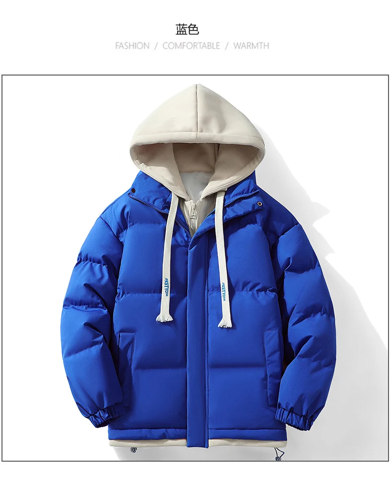 Legible 2026 Winter Jacket Men Casual Loose Thicken Warm Mens Parkas Solid Stand Collar Winter Coat Man