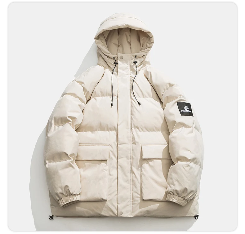 Legible 2026 Winter Jacket Men Casual Loose Thicken Warm Mens Parkas Solid Stand Collar Winter Coat Man