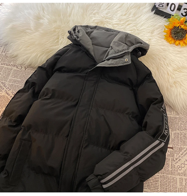 Legible 2026 Winter Jacket Men Casual Loose Thicken Warm Mens Parkas Solid Stand Collar Winter Coat Man