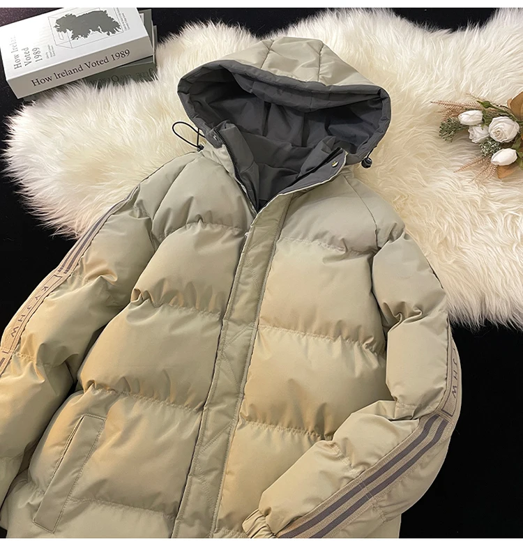 Legible 2026 Winter Jacket Men Casual Loose Thicken Warm Mens Parkas Solid Stand Collar Winter Coat Man