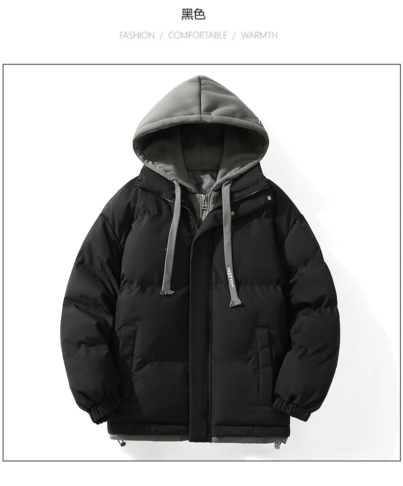 Legible 2026 Winter Jacket Men Casual Loose Thicken Warm Mens Parkas Solid Stand Collar Winter Coat Man