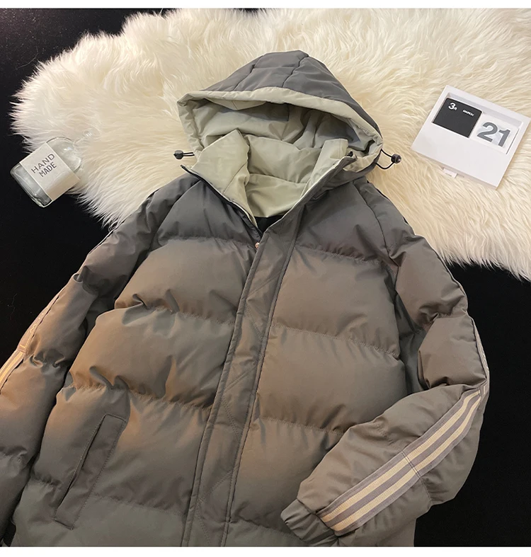 Legible 2026 Winter Jacket Men Casual Loose Thicken Warm Mens Parkas Solid Stand Collar Winter Coat Man