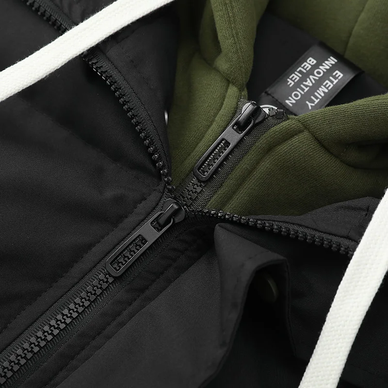 2026 Mens Winter Jacket And Coats Hooded Thicken Windbreaker Coats Fake Two Piece Parkas Outwear