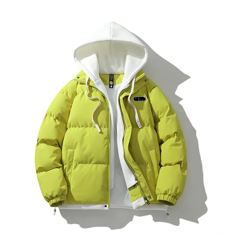 2026 Mens Winter Jacket And Coats Hooded Thicken Windbreaker Coats Fake Two Piece Parkas Outwear