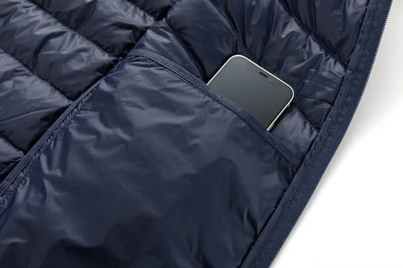 Men's Autumn and Winter New Lightweight Stand Collar Cotton Jacket, Solid Color Leisure Youth Multi-pocket Zipper Cotton Jacket