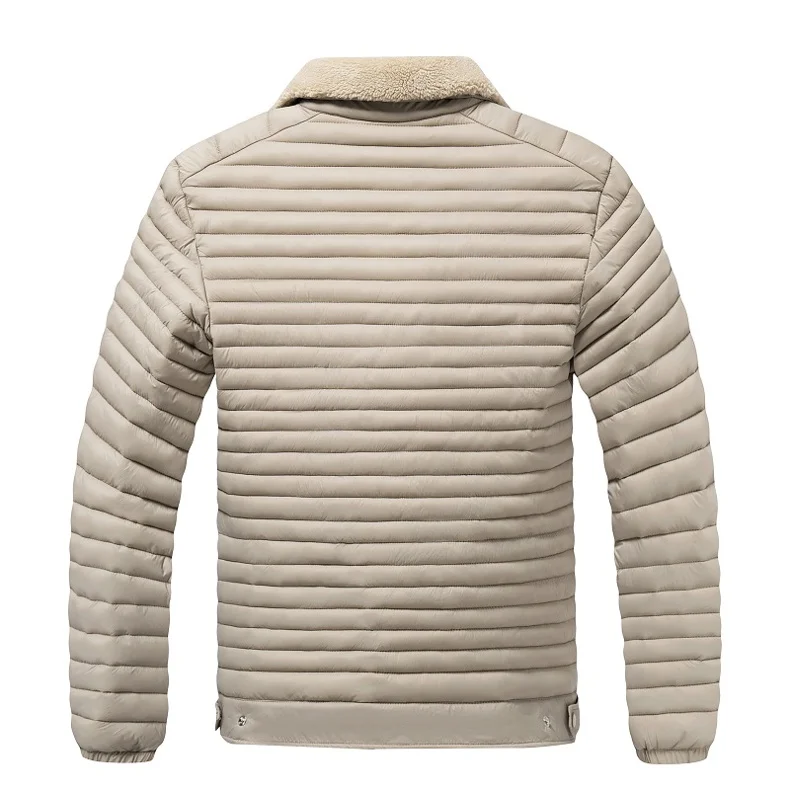 New Style Turn-down Collar Men Parkas Fashion Casual Warm Cotton Jackets Thicken Comfortable Outerwear Solid Color All-match