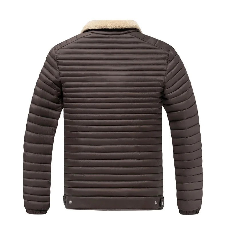 New Style Turn-down Collar Men Parkas Fashion Casual Warm Cotton Jackets Thicken Comfortable Outerwear Solid Color All-match