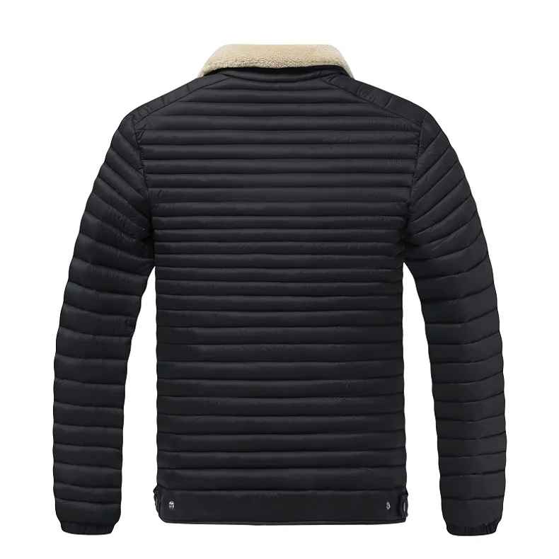 New Style Turn-down Collar Men Parkas Fashion Casual Warm Cotton Jackets Thicken Comfortable Outerwear Solid Color All-match